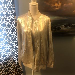 Zara Gold Bomber Jacket